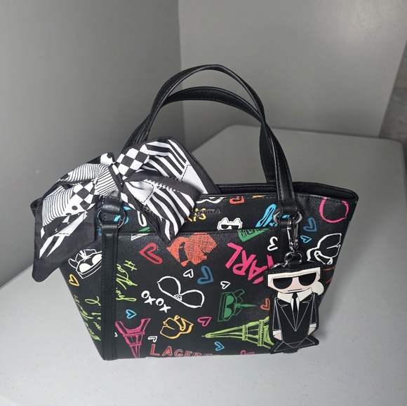 Karl Lagerfeld Handbags - Karl Lagerfeld Black Multicolor Satchel